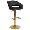 thumbnail image 2 of Home Square Faux Leather Adjustable Bar Stool in Black and Gold - Set of 3, 2 of 11