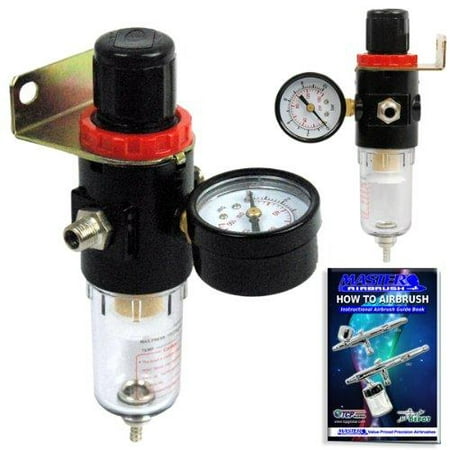 Airbrush Compressor AIR Regulator with Water-trap Filter, Now Included Is a (Free) How to Airbrush Training (Best Air Compressor Filter Regulator)