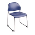 thumbnail image 2 of Plastic Stacking Chair in Blue Set of 4 with Chrome Legs, 2 of 2