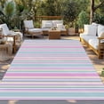 thumbnail image 2 of Colorful Striped Outdoor Rug for Patio/Deck/Porch, Non-Slip Large Area Rug 4 x 6 Ft, Pink Blue Yellow Abstract Vertical Lines Indoor Outdoor Rugs Washable Area Rugs, Camping Rug Carpet Runner, 2 of 8