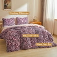 thumbnail image 2 of XeGe Cheetah Print Fluffy Faux Fur Duvet Cover Set, 3 Pieces Soft Plush Fuzzy Bedding Set(1 Faux Fur Leopard Print Comforter Cover + 2 Furry Pillow Cases), Zipper Closure(King, Black and Pink), 2 of 7