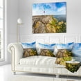 thumbnail image 2 of Designart Portland Bill Lighthouse - Landscape Printed Throw Pillow - 18x18, 2 of 4