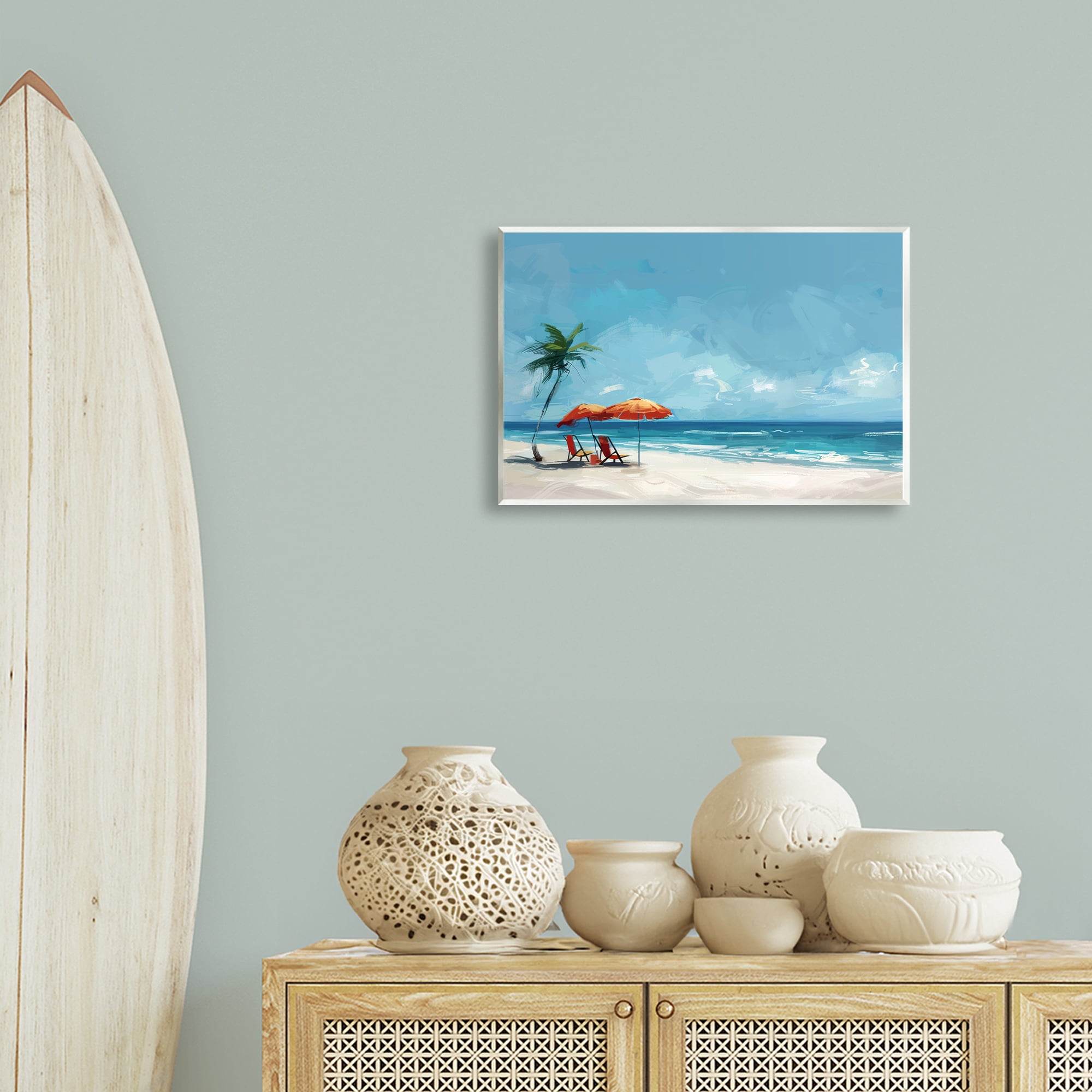 Stupell Industries Beach Chair Symphony Nautical & Beach Painting Unframed Art Print Wall Art, 19 x 13