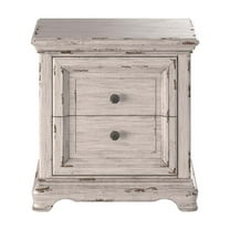 American Woodcrafters Providence Antique White Wood Two Drawer Nightstand
