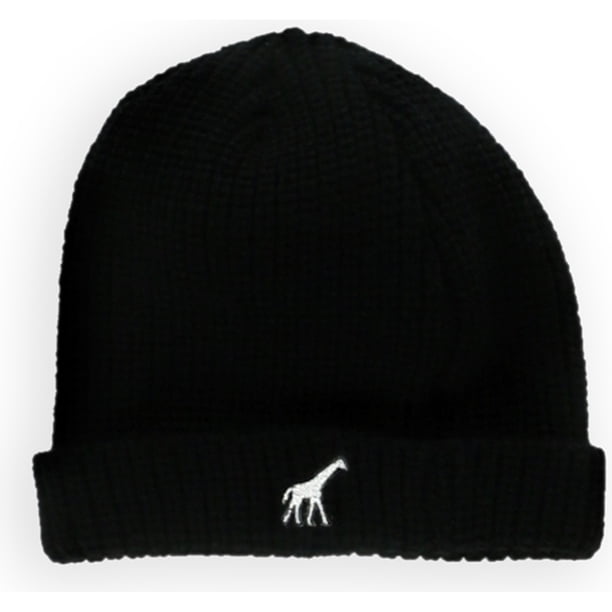 LRG Gorro tejido con jirafa para hombre, negro, talla única
