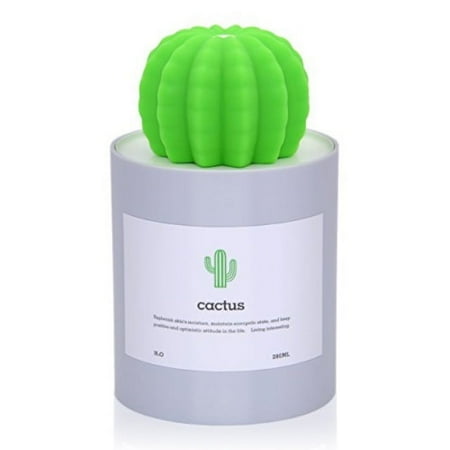 gzmay usb cool mist humidifier,mini size cactus humidifier ultra-quiet operation for office home bedroom baby room 280ml 50ml/h(grey)
