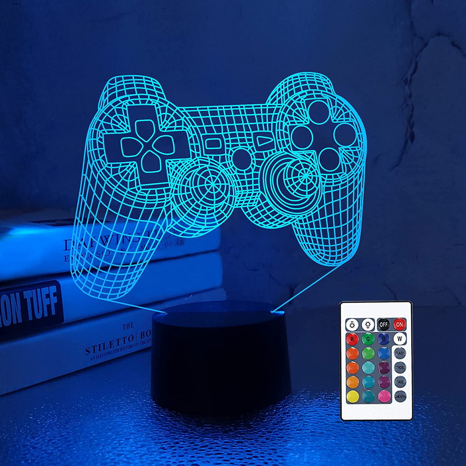 Video Game Controller Night Light Personalize LED Plug In W/ Dusk to Dawn Sensor 