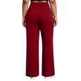 thumbnail image 7 of BUIGTTKLOP Plus Size Women's Yoga Dress Pants Office Business Casual Work Slacks Side Split Stretch Straight Leg Pants with Pockets, 7 of 7