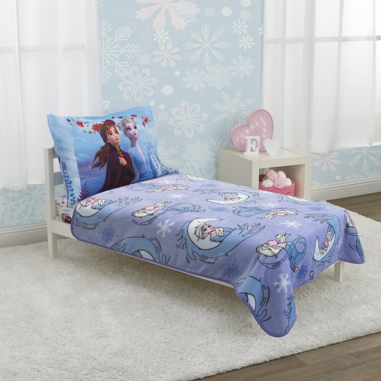 Disney Frozen 2 Elsa and Nokk Plush Toddler Blanket Lavender