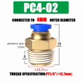 thumbnail image 1 of 10/50PCS Pneumatic Fitting Air Connector PC 4mm 6mm 8mm 10mm 12mm Thread 1/8" 1/4" 3/8" 1/2" Hose Fittings Pipe Quick Connectors, 1 of 5