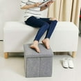 thumbnail image 5 of Collapsible Storage Ottoman Foot Rest, Gray, 5 of 8