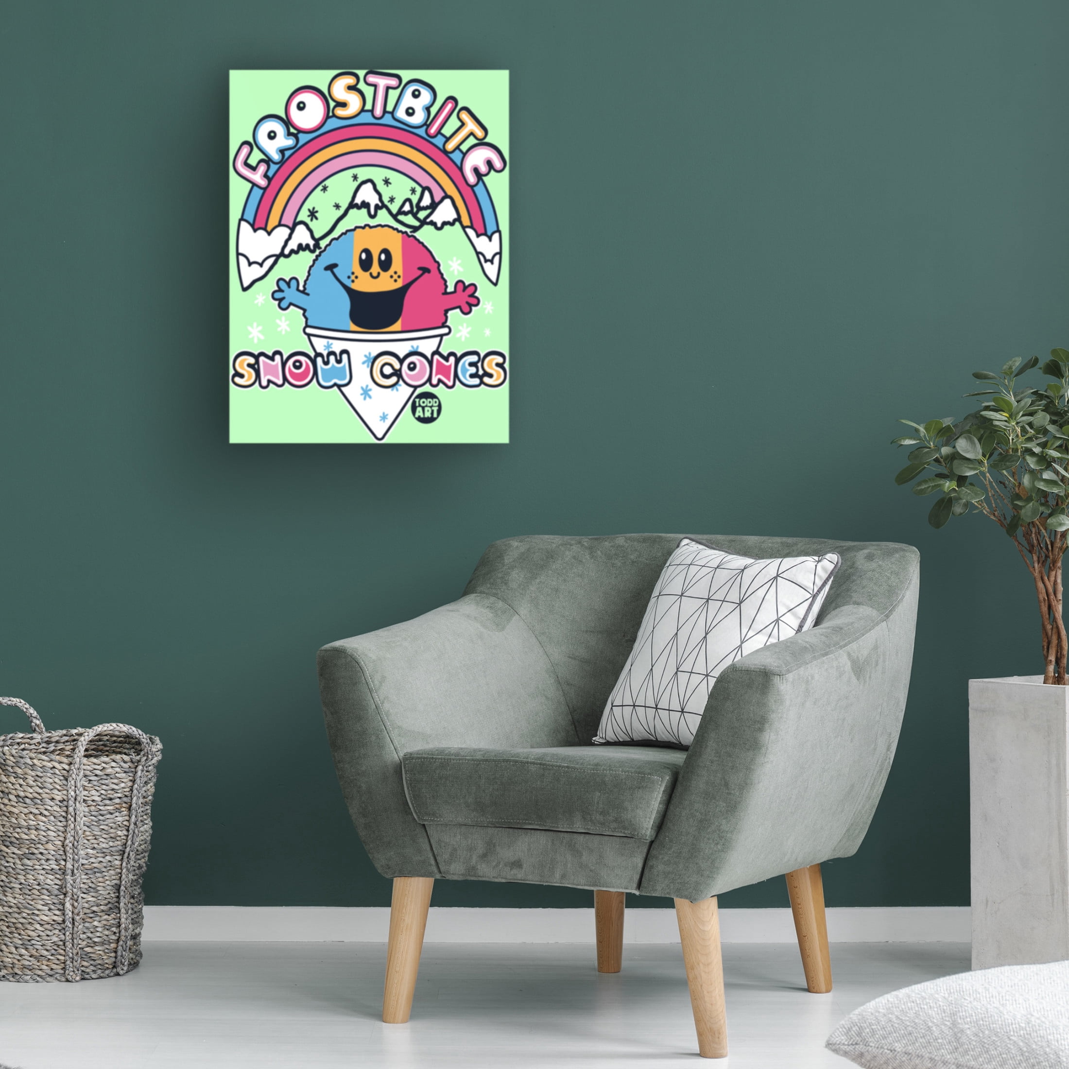 Canvas Wall Art - toddart 'Funshine Snow Cones' Wall Art for Living Room, Bedroom, or Office Décor by Trademark Fine Art - 18 x 24 Inches