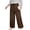 Brown, variant on Womens Plus Size Pants Wide Leg Pants Palazzo Drawstring Elastic Waist Lounge Pants Spring Summer Lightweight with Pockets Black 2X