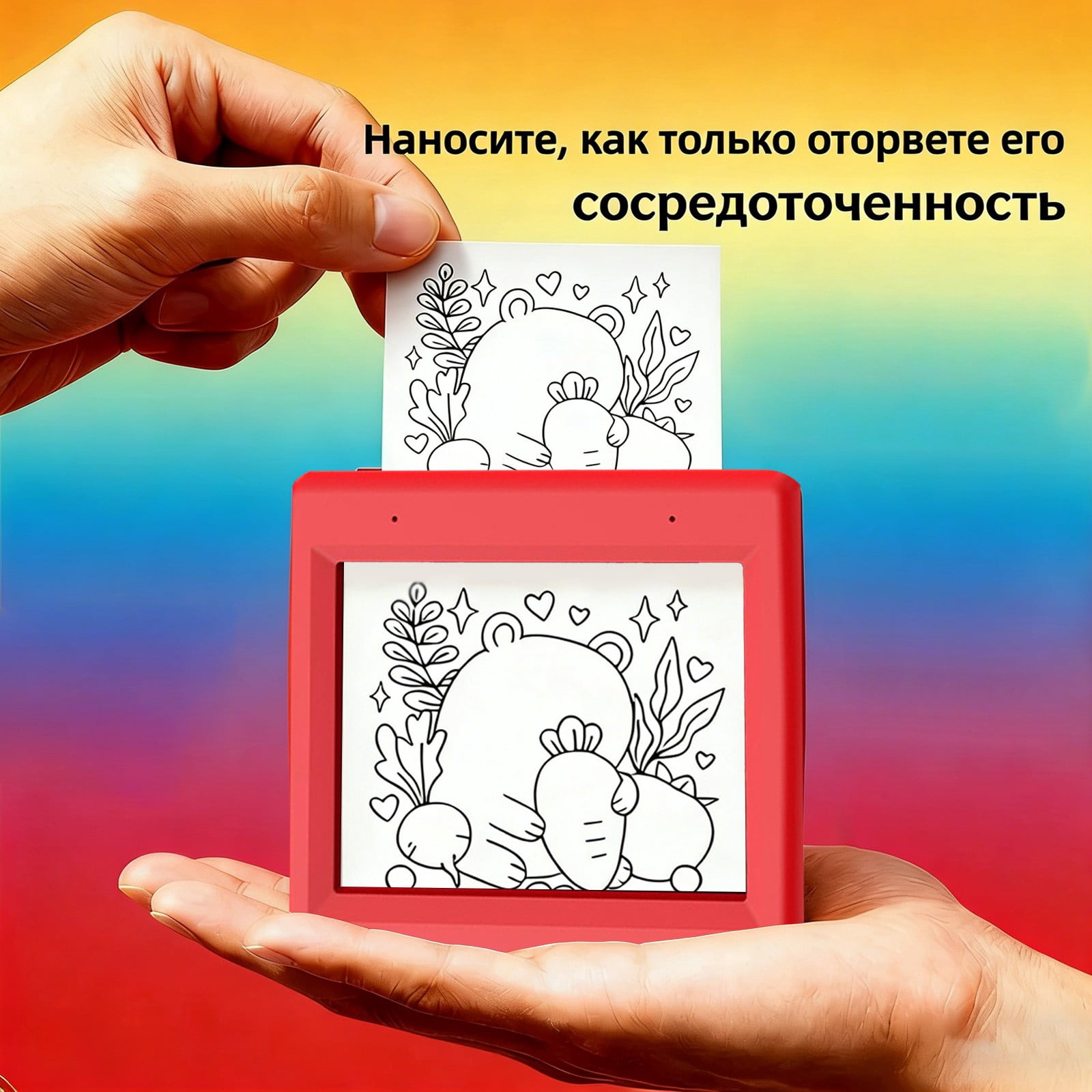 AI Voice-Powered Sticker Maker,Portable Thermal Printer with 4 Art Modes,Reusable Smart Inkless Sticker Maker,3.19x3.5x3.7 inch Custom Sticker Machine Box for Journaling,DIY Crafts (Red)