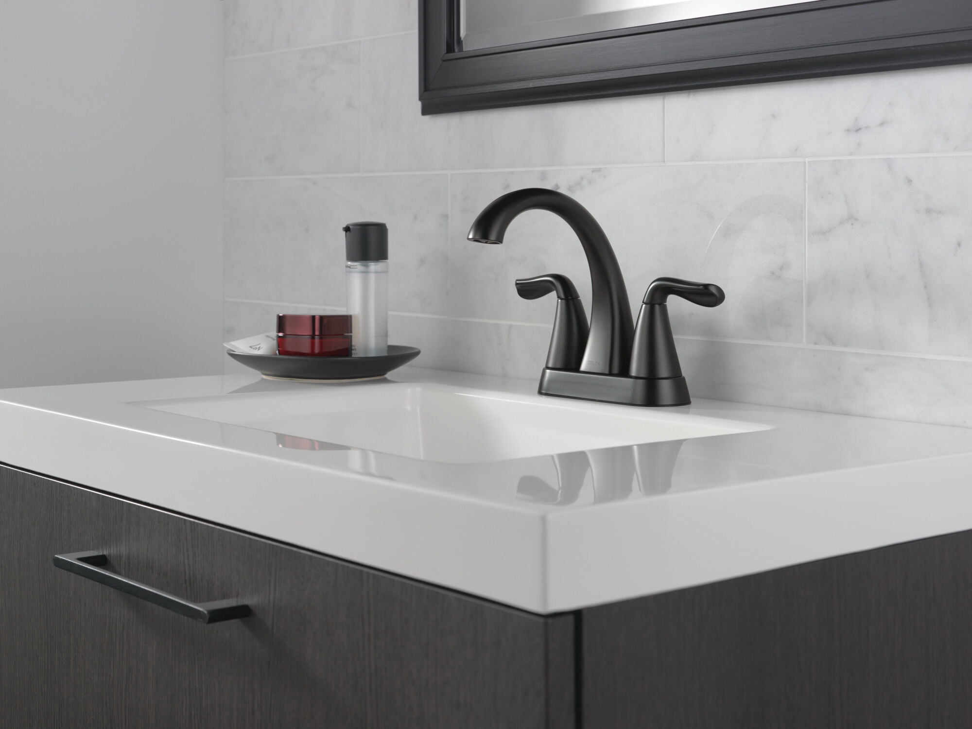 Delta Arvo Two-Handle Centerset Bathroom Faucet - 25840LF-BL - Matte Black