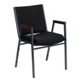 thumbnail image 1 of HERCULES Series Heavy Duty Black Dot Fabric Stack Chair with Arms, 1 of 9