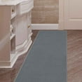 thumbnail image 3 of Ottomanson Solid Hallway Runner Rug 2'7" x 9'10" - Non Slip Low Pile Carpet, Gray, 3 of 15