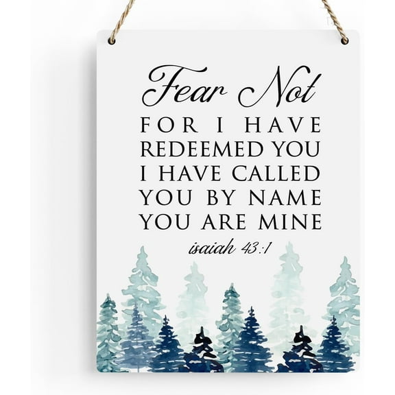 Wood Sign 8x10 Inch Decor Fear Not For I Have Redeemed You Isaiah 431 Christian Gifts Bible Verse Wall Art Scripture Wooden Hanging Sign For Modern Home Office Bathroom Wall Art Decoration