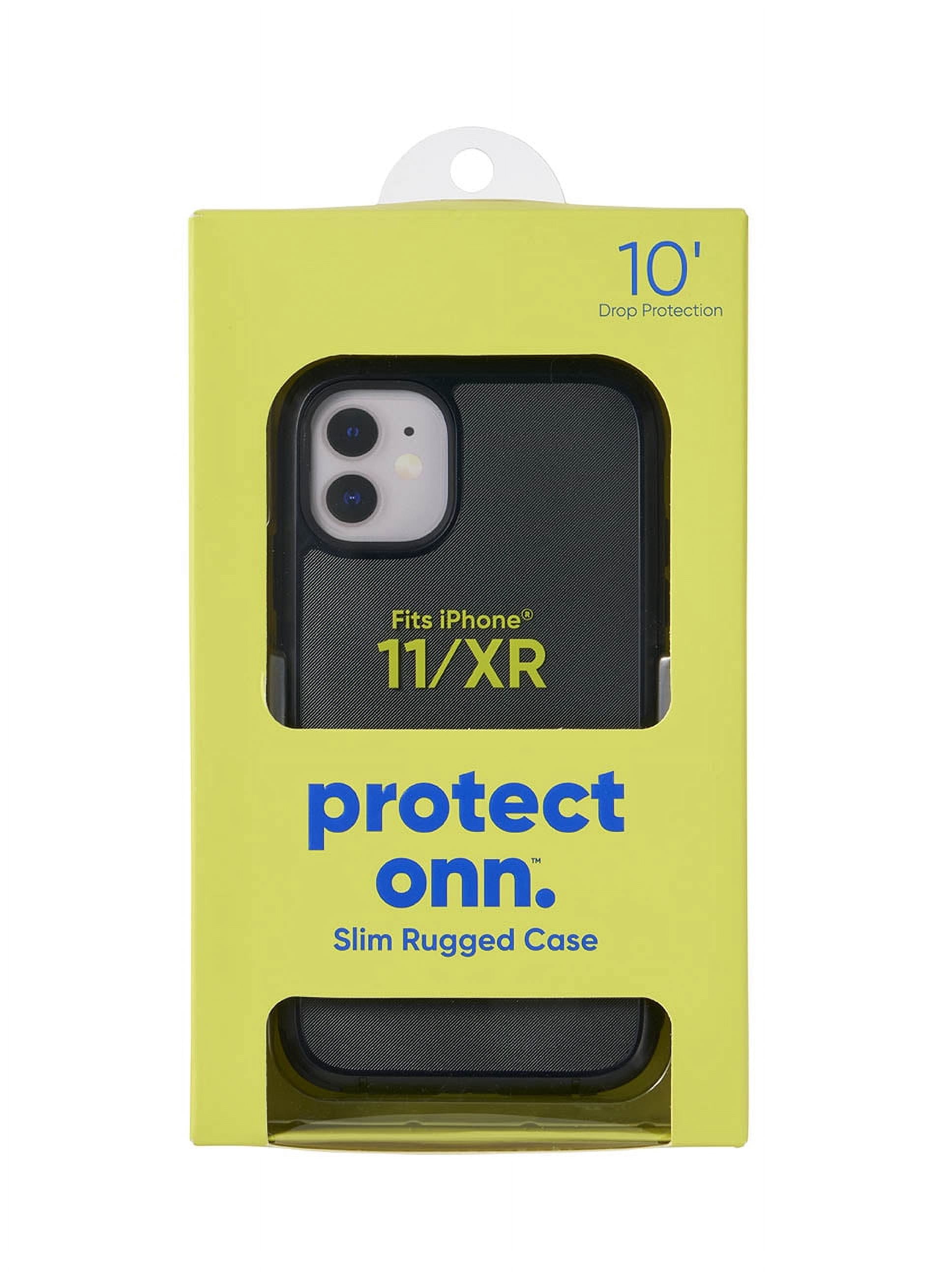 onn. Slim Rugged Phone Case for iPhone 11 / iPhone XR - Black