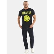 Nirvana Smiley Men's and Big Men's Graphic Tee Smiley, Sizes XS-3XL