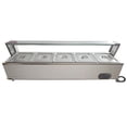 thumbnail image 2 of EDTara Stainless Steel 5-Pan Bain Marie Steam Table With Glass Guard, 60qt Buffet Server for Events, 2 of 5