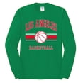 thumbnail image 2 of Wild Bobby City of Los Angeles LAR Basketball Fantasy Fan Sports Mens Long Sleeve Shirt, Kelly, 3X-Large, 2 of 5