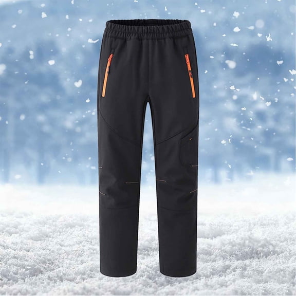 Mifsaly Girls Boys Ski Pants Softshell Waterproof Fleece Lined Snow Pants Kids Thicken Warm Winter Snowboarding Pant with Pockets 10 Years
