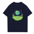 thumbnail image 2 of NAMTYQX Ladies Tops and Blouses Crewneck Gemusterte Comfy Short Sleeve Soft Casual Stretchy Plus Size Pattern Graphic Tees Navy Size S, 2 of 4