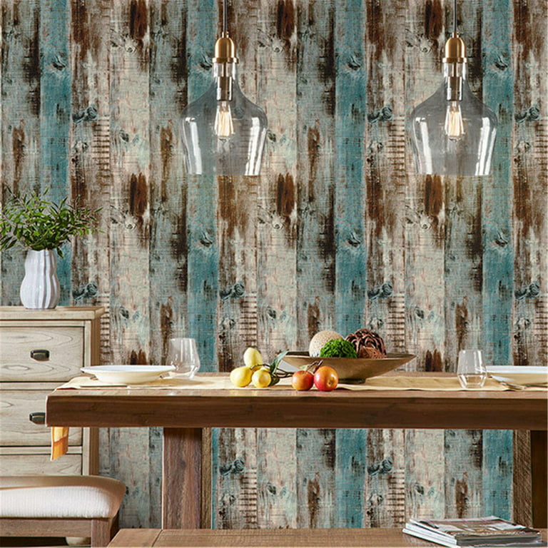 Negj Faux Wood Look Textured WallpaperVintage Rustic Shiplap Peel and Stick Wallpaper Self Adhesive Waterproof Contact Wall Ship Lap Wall Paper