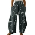 thumbnail image 1 of DYMADE Women Plus Size Printed Straight Tube Casual Pants, 1 of 4