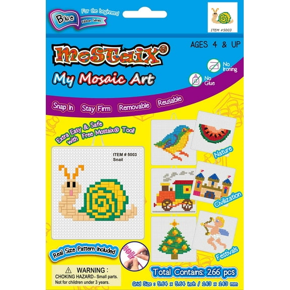 Mostaix® Blue Series Block Tile Puzzle - Snail (266 pieces)