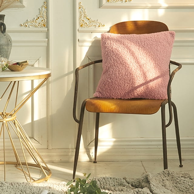Curly Faux Decorative Throw Pillow Covers Soft Cushion Case With Zipper Cozy Pillowcase For Home Living Room Couch Bedroom Bed Sofa