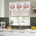 thumbnail image 4 of Fall Pumpkins Curtain Valances for Windows, Kitchen Valance Window Treatments Panel 2 Pack, Thanksgiving Autumn Flower Leaf Plant Rod Pocket Short Curtains for Bathroom Bedroom 42 x 12 Inch, 4 of 8