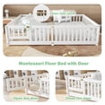 thumbnail image 4 of Bellemave Queen Size Floor Bed with Door and Fence  Floor Bed with Bed Slats Sturdy Wood Floor Bed Montessori Bed Frame (Queen, White), 4 of 11