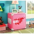 thumbnail image 2 of Rosebery Kids Traditional Metal Race Car Nightstand in Pink, 2 of 5