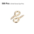 thumbnail image 3 of 500 Pack Small Screw Eye Hooks Mini Eyelets Screws, 4.5x10x1.2mm, Light Gold, 3 of 5