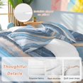 thumbnail image 4 of Abstract Marble Waves Texture Duvet Cover Set Queen Size Gradient Blue Gold Art Soft Lightweight Comforter Covers 4 Piece Bedding Set with 1 Duvet Cover 1 Bed Sheet & 2 Pillow Shams, 4 of 8