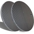 thumbnail image 1 of Extra Thick Silicone Trivets Set of 2,Round Honeycomb Nonslip Pot Holder and Oven Mitts Rubber Flexible Mats Heat Resistant Up to 464F(2 x Grey), 1 of 5