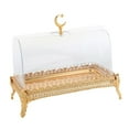 thumbnail image 3 of WeiLaiKeQi Cake Stand with Acrylic Lid Butter Dish for Desserts Cakes Banquets Supplies Golden, 3 of 9