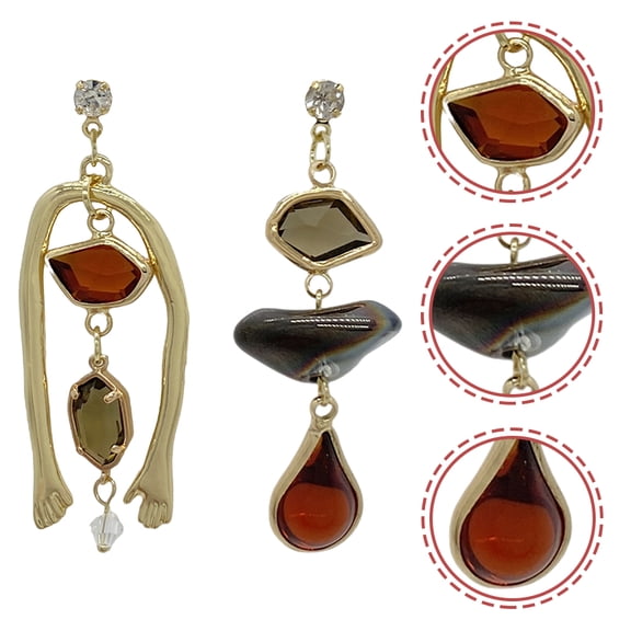 Milisten Trendy Earrings For Women Retro Oil Painting Style 1 Pair