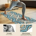 thumbnail image 4 of Blue and Orange Floral Boho Pattern Hot Yoga Mat Towel Non Slip for Hot Yoga - Quick-Drying Yoga Mat Cover with 4 Corner Pockets with Travel Bag - Hot Yoga Towel Non Slip 74"x26", 4 of 6