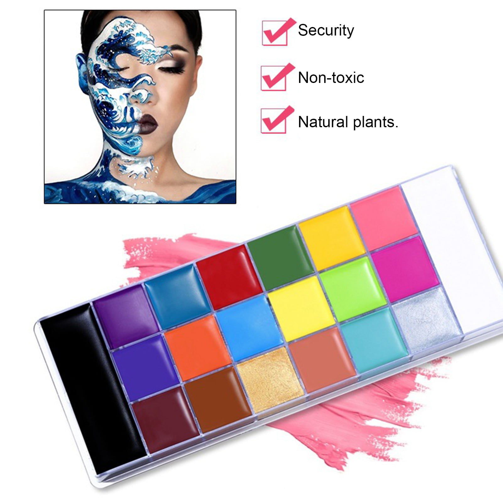 20 Colors Soluble Face Body Paint Kit Halloween Cosplay Parties