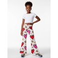 thumbnail image 4 of Girls Comfy-Fit Pants High-Waisted Flare Leg Flare Leggings Urban Trousers for Little Girls Age 3-10, 4 of 6