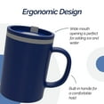 thumbnail image 5 of Copco Iconic 16oz Double Wall Insulated Desk Mug with Lid and Handle, Set of 2, BPA-Free Reusable Plastic, Spill-Proof, Microwave & Dishwasher Safe, Wide Mouth, Cup Holder Friendly (Navy/Blue), 5 of 7