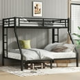 thumbnail image 2 of Twin XL over Queen Metal Bunk Bed for Teens & Adults – Space-Saving Black Bunk Bed with 2 Ladders, Under-Bed Storage & Noise-Reduced Design, No Box Spring Needed, 2 of 11