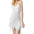 thumbnail image 4 of Kmbangi Jupe à Bretelles Unie pour Femmes, Robe à Lacets Taille Haute, 4 of 10