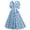 A-Blue507, variant on Women's Gingham Flared Midi Dress Fitted Plaid Elbow Sleeve V Neck Gown Structured Retro Daily Dresses