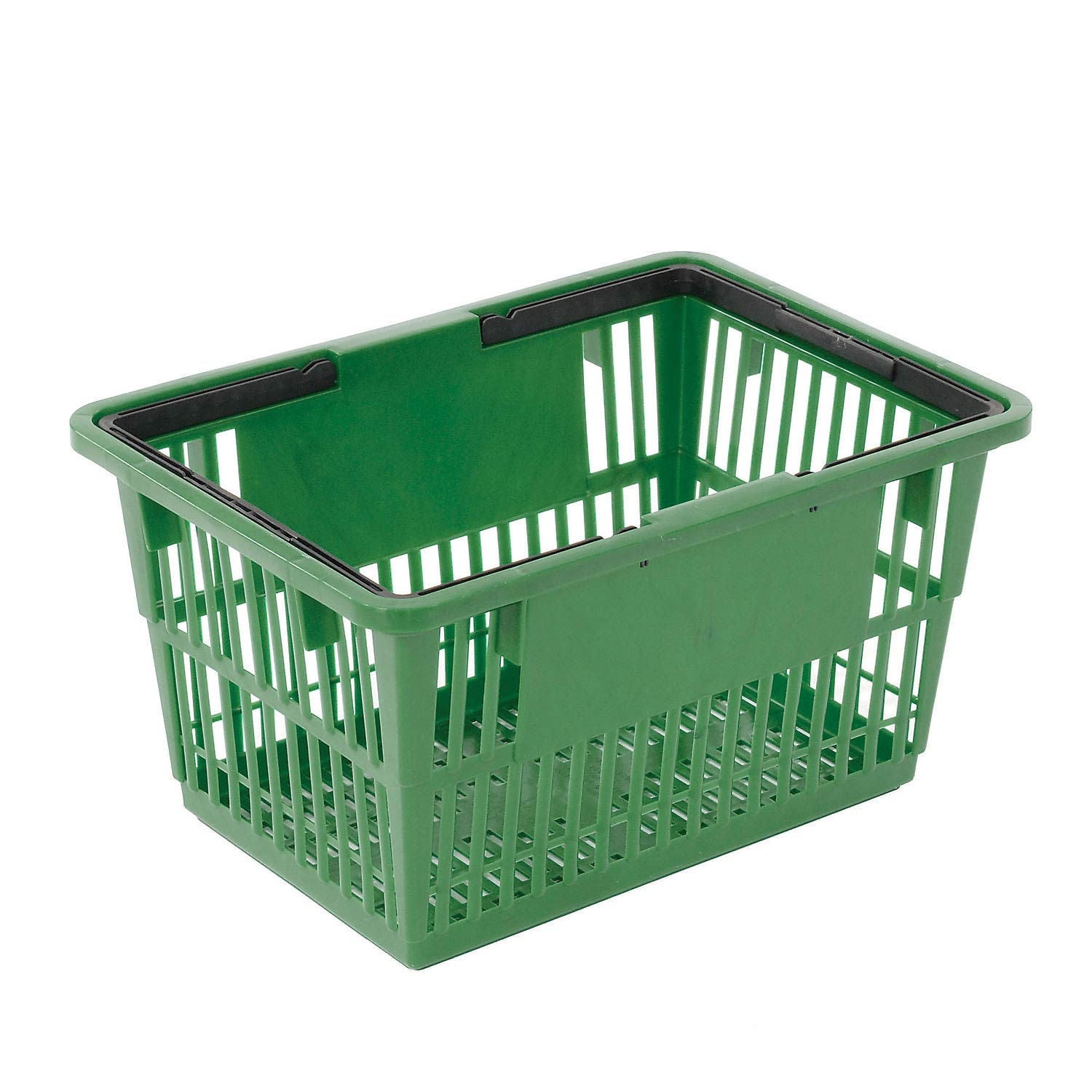 Plastic Shopping Basket with Plastic Handle, Standard, 17"L X 12"W X 9