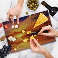 thumbnail image 4 of Nature Cutting Board, Dramatic Sunset Sky Clouds on Lake Horizon Twilight Creamy Scene Art, Decorative Tempered Glass Cutting and Serving Board, Large Size, Red Vermilion Marigold, by Ambesonne, 4 of 5