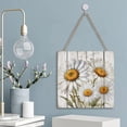thumbnail image 5 of Zomyto 12x12 In Square Hanging Wood Sign White Daisy Wall Hanger Sign Flower Art, 5 of 8